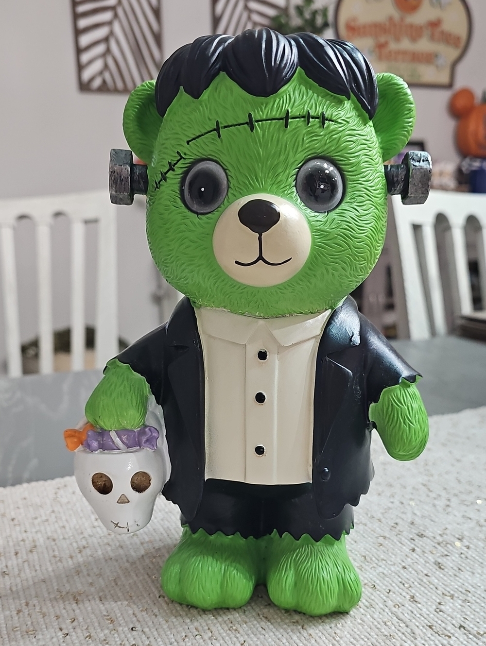 New! Halloween Frankenstein Bear Figurine